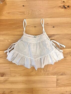 Aerie Gauzie White Flowy Tank Top